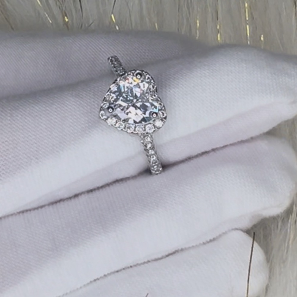 Heart Ring Sterling Silver CZ